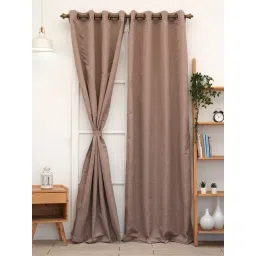 Ariana Mary Self Pink Polyester 9 ft Long Door Curtain-picture-11
