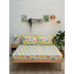 Ariana Multicolor Microfibre 120 TC Queen Bedsheet with 2 Pillow Covers-picture-48