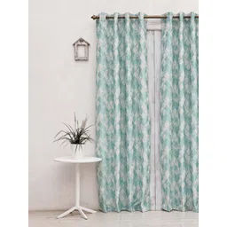 Ariana Turquoise Blue & White Room Darkening Long Door Curtain-picture-17