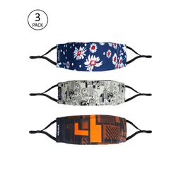 Ariana Unisex Pack Of 3 Printed 7-Ply 3-D Outdoor Reusable Cloth Face Masks-picture-19