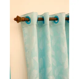 Ariana Vera FEATHER Aqua Blue Polyester 7 ft Door Curtain image 4