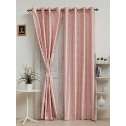 Ariana Wave Baby Pink Polyester 9ft Long Door Eyelet Curtain-picture-24