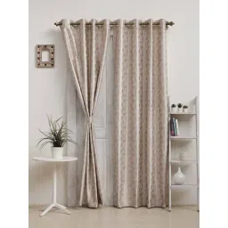 Ariana Wave Beige Polyester 9ft Long Door Eyelet Curtain-picture-18