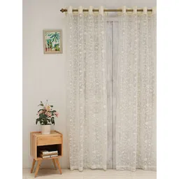 Ariana White Embroidered Sheer Long Door Curtain-picture-14