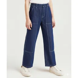 arias by lara dutta Arias Cotton Woven Full Length Straight Fit Washed Jeans - Blue-picture-19