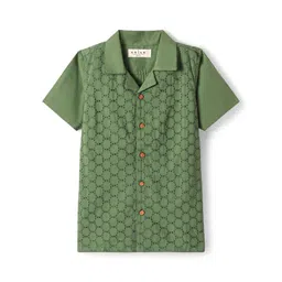 ARIAS By LARA DUTTA Boys Schiffli Woven Design Cotton Shirt-picture-11