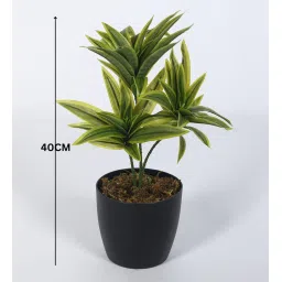 Arick Decor 15 Inch Artificial Dracaena Plants With Black Pot image 2
