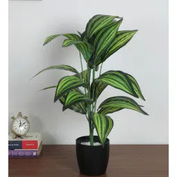 arick decor 2.2Ft Artificial Cast-Iron Plant 26 Leaves with Black Pot-picture-37