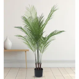 Arick Decor 51 Inch Artificial Real Touch Areca Palm Plants Big Leaves With Black Pot-picture-13