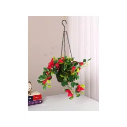 ARICK DECOR Artificial Bougainvillea Plant with Hanging Basket (45 Cm Tall, White)-picture-11