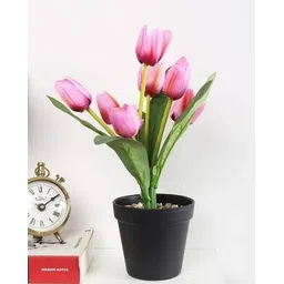 arick decor Artificial Tulip Bonsai Plant with Pot-picture-50
