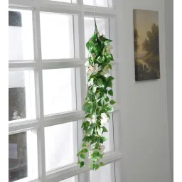 arick decor Bougainville White Plastic Artificial Plant-picture-13