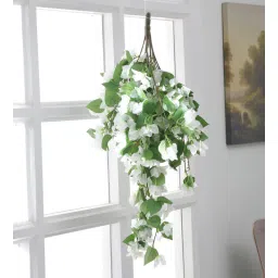 arick decor Bougainville White Plastic Artificial Plant-picture-14