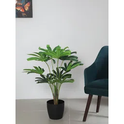 ARICK DECOR Green 1 Pieces Palm Artificial Plant With Pot-picture-35