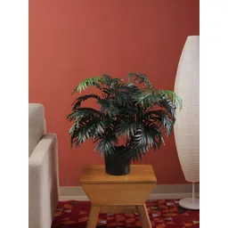 ARICK DECOR Green 2 Pieces Palm Artificial Plant With Pot-image-17