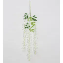 White Fabric & Plastic Artificial Hanging Orchid Flower by Arick Decor image 4