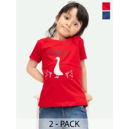 ariel Boys Pack of 2 Graphic Printed Round Neck Cotton T-shirts-picture-41