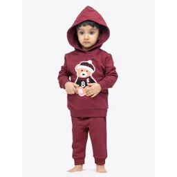 ariel Kids Self Design Hooded Cotton Sweatshirt With Jogger-picture-10