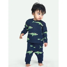 ariel Round Neck Pure Cotton Fleece T-Shirt With Pyjama Clothing Set-picture-13