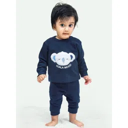 ariel Round Neck Pure Cotton Fleece T-Shirt With Pyjama Clothing Set-picture-21