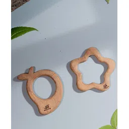 Ariro Organic Non Toxic Mango & Star Neem Wood Teethers Pack of 2 - Brown-picture-18
