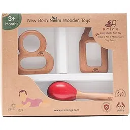 Ariro Wooden Infant Teethers Gift Set-3 For Baby Boy & Girl|Hand Crafted With Organic Neem Wood That Helps Boost Immunity & Aids In Digestion|Easy To Grasp & Chew-picture-21