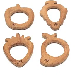 Ariro Wooden Teethers Fruit Shaped for Baby Boy & Girl | Hand Crafted with Organic Neem Wood That Helps Boost Immunity & Aids in Digestion | Easy to Grasp & Chew-picture-14