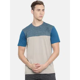 ARISE Men Grey  Teal Blue Colourblocked Round Neck Pure Cotton T-shirt-picture-39