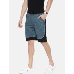 ARISE Men Teal Blue & Black Colourblocked Regular Fit Regular Shorts-picture-20