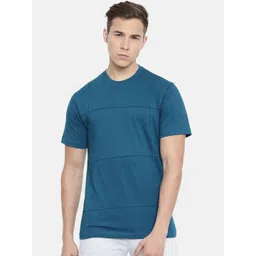 ARISE Men Teal Blue Solid Round Neck Pure Cotton T-shirt-picture-25