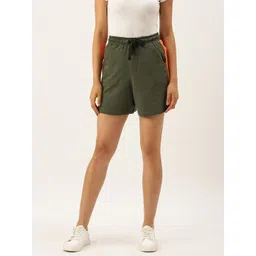 ARISE Women Olive Green Solid Regular Shorts-picture-16