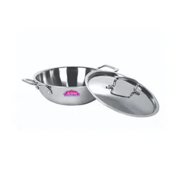 aristo stainless steel Aristo Triply Induction Friendly Kadhai Kadai With Stainless Steel Lid, 18.5 cm Silver - 1200 ML-picture-11