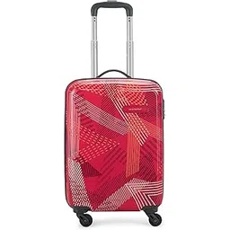 Polyester Hard 55 Cms 4 Spinner Wheels Luggage- Suitcase(Duedge55Der_Deep Red)-image-5