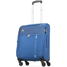 Striker Cabin Size Softshell Luggage (55 Cm) | Spacious Polyester Inline Trolley Bag with 4 Wheels and Combination Lock | Dazzling Dark Blue | Unisex| 5 Year Warranty, Large-image-29