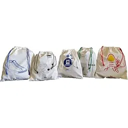 Arka Home Products Kids Travel Accessories Bag Set - Wash, Wear, Socks/Belt and Shoes Bags (100% Cotton) (Set of 5)-picture-33