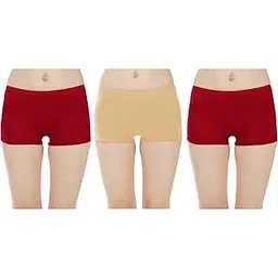arla apparel Combo Pack of 3 Pure Cotton Seamless Plain Solid Boyshort Panties for Women Underwear Briefs Low-Waist Boyshorts Stylish Undergarments | Boy Shorts for Girls-picture-12