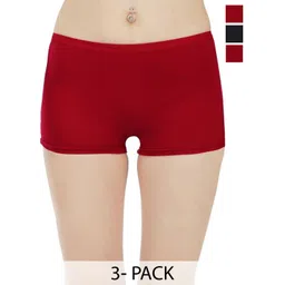 arLa APPAREL Pack Of 3 Seamless Pure-Cotton Boyshorts Briefs-picture-21