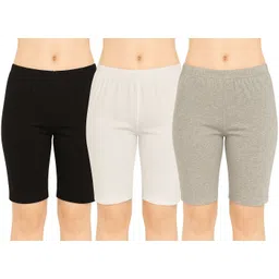 arla apparel Pack of 3 Solid Women Multicolor Cycling Shorts-picture-23