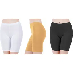 arla apparel Pack of 3 Solid Women Multicolor Cycling Shorts-picture-20