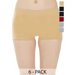 arLa APPAREL Pack Of 6 Seamless Pure Cotton Boy Shorts-picture-39