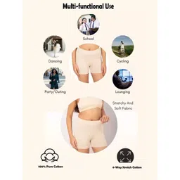 arLa APPAREL Women Pack Of 3 Seamless Pure Cotton Boy Shorts image 5