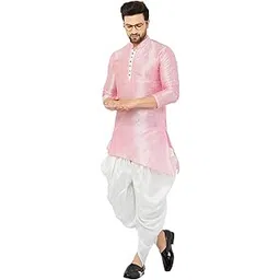 armaan ethnic Dupion Silk Dhoti Kurta Pant Set For Men-picture-11