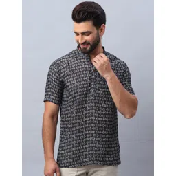 Armaan Ethnic Geometric Printed Band Collar Short Kurta-picture-37