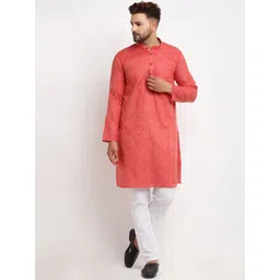 Armaan Ethnic Men Red Kurta with Pyjamas-picture-34