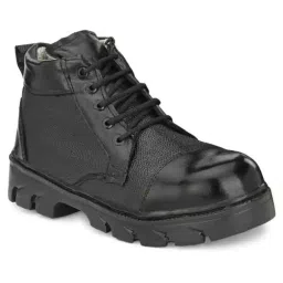 Armaduro Steel Toe Safety Shoes High Ankle Rubber Sole Black Leather Size UK 6, AD1016-picture-20
