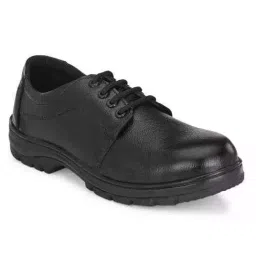 Armaduro Steel Toe Safety Shoes Low Ankle PVC Sole Black Full Grain Leather Size UK 10, AD1009-picture-29