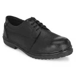 Armaduro Steel Toe Safety Shoes Low Ankle PVC Sole Black Full Grain Leather Size UK 7, AD1010-picture-36