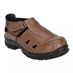 Armaduro Steel Toe Safety Shoes Low Ankle Rubber Sole Brown Leather Size UK 7, AD1022-picture-33