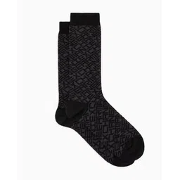 armani exchange Men Logomania Brand-Knit Mid-Calf Length Socks-picture-12