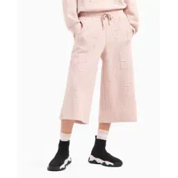 armani exchange Women Logo Embossed Wide-Leg Culottes-picture-15